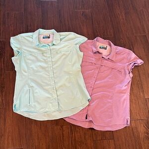 Magellan Outdoors Light turquoise and Pink Button-Down Shirts